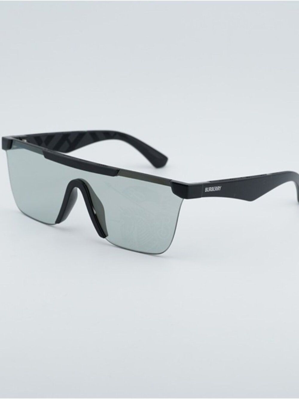 Burberry BE4480D 300169 Sunglasses Black Square Frame, Light Gray Lenses